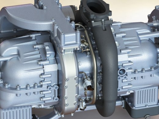 二冲程斜盘增压柴油机缩略图